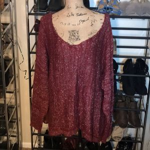 Oversized slouchy off the shoulder sweater